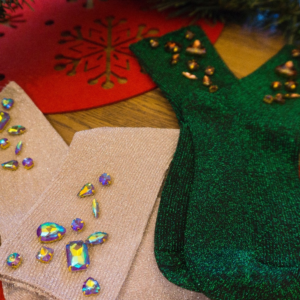 Jeweled glitter socks